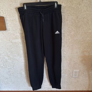 Adidas Black Sweatpants with Ribbed Waistband